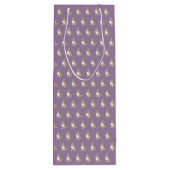 Cute Corgi Dog Pattern on Violet Background Wijn Cadeautas (Achterkant)