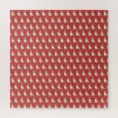 Cute Corgi Dog Pattern Red Background Legpuzzel (Verticaal)