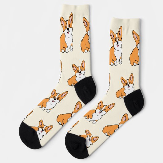 Cute Corgi Dog Pattern Sokken (Links)