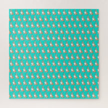 Cute Corgi Dog Pattern Turquoise Background