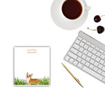 Cute Corgi Dog Persoonlijk Notitieblok<br><div class="desc">Pas dit schattige,  moderne ontwerp aan door jouw tekst en een naam te geven. Dit  ontwerp heeft groen gras met een Pembroke Welsh Corgi-hond erop.</div>