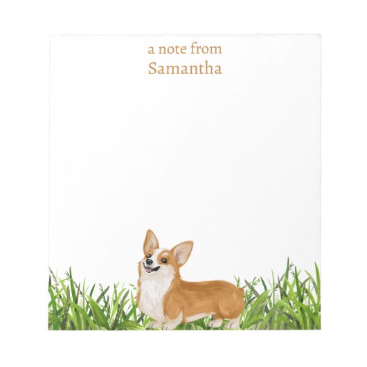 Cute Corgi Dog Persoonlijk Notitieblok (Voorkant)