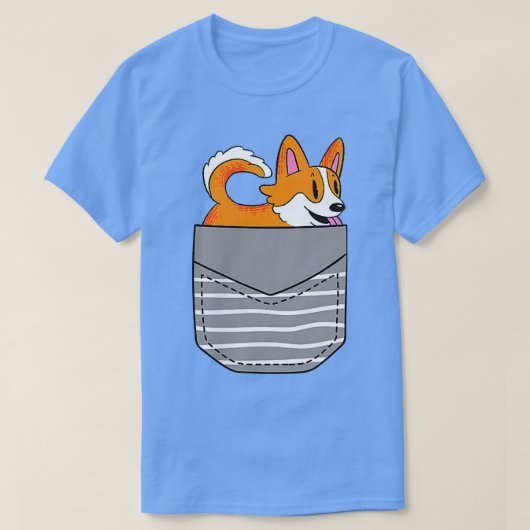 Cute Corgi Dog Pocket T-shirt (Design voorkant)