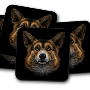Cute Corgi Dog Portrait Corgi Cork Onderzetter S