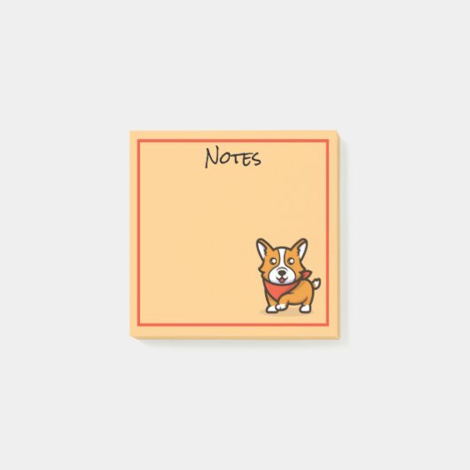 Cute Corgi Dog Post-It Notes (Voorkant)