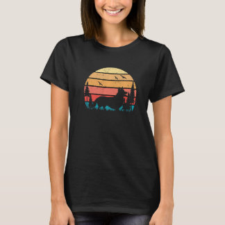Cute Corgi Dog Puppy Retro Sunset T-shirt