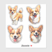 Cute Corgi Dog Puppy Sticker (Vel)