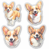 Cute Corgi Dog Puppy Sticker (Voorkant)