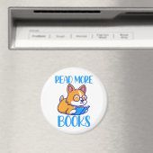 Cute Corgi Dog Reading Magnet (Insitu (Vaatwasser))