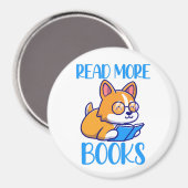 Cute Corgi Dog Reading Magnet (Voorkant / Achterkant)