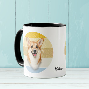 Cute Corgi Dog Retro Sunset Mok