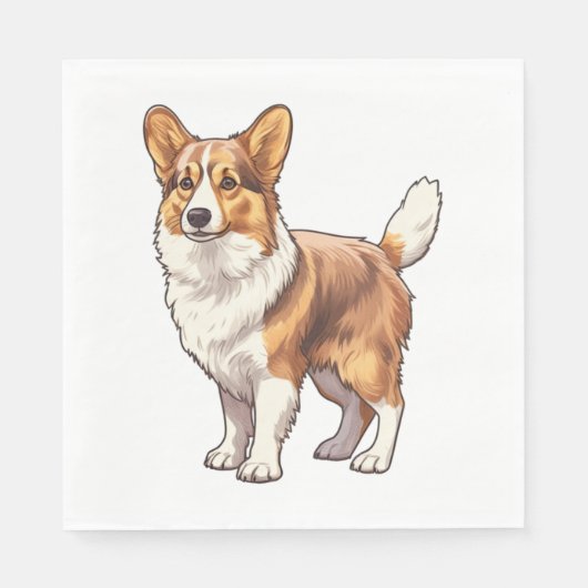 Cute Corgi Dog Servet (Voorkant)