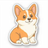 Cute Corgi Dog Sticker (Voorkant)