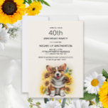 Cute Corgi Dog Sunflower 40th Birthday Kaart<br><div class="desc">Cute Corgi-hond met zonnebloemen 40e verjaardag uitnodiging voor vrouwen. Deze kaart kan voor iedereen van elke leeftijd worden ontworpen. Neem contact met mij op voor hulp bij uw aanpassing of om aanvullende overeenkomende of coördinerende producten voor uw viering aan te vragen.</div>