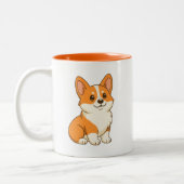Cute Corgi Dog Tweekleurige Koffiemok (Links)