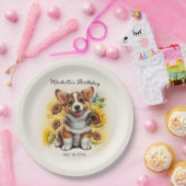 Cute Corgi Dog Zondag Papieren Bordje (Feest)