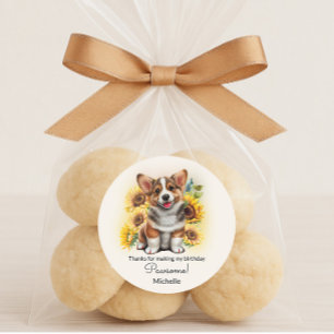 Cute Corgi Dog Zondag Ronde Sticker