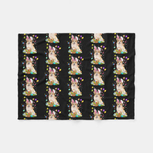 Cute Corgi Easter Day Dog Dad Dog Mama Girls Fleece Deken