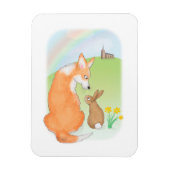 Cute corgi en rabbit Easter magnet Magneet (Verticaal)