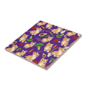 Cute Corgi en Vegetables Food Pattern Tegeltje (Zijkant)