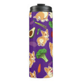 Cute Corgi en Vegetables Food Pattern Thermosbeker (Voorkant)