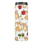 Cute Corgi en Vegetables Food Pattern Thermosbeker (Achterkant)