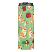 Cute Corgi en Vegetables Food Pattern Thermosbeker (Achterkant)