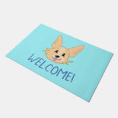 Cute Corgi Face Welcome Mat (Schuin)