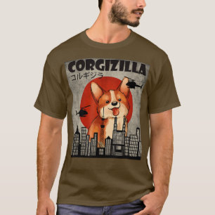 Cute Corgi, Funny CorgiZilla, Japanse stijl T-shirt