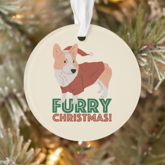 Cute Corgi Furry kerst Ornament (Boom)