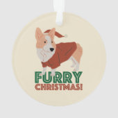 Cute Corgi Furry kerst Ornament (achterkant)