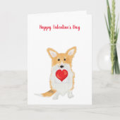 Cute corgi "Happy Valentine's Day" rode hartkaart Kaart (Voorkant)