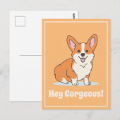 Cute Corgi "Hey Corgood" Illustratie Funny Briefkaart (Voorkant / Achterkant)