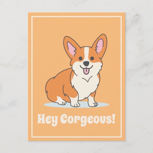 Cute Corgi "Hey Corgood" Illustratie Funny Briefkaart (Voorkant)