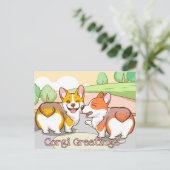 Cute Corgi Holiday Card Feestdagenkaart (Staand voorkant)