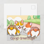 Cute Corgi Holiday Card Feestdagenkaart (Voorkant / Achterkant)