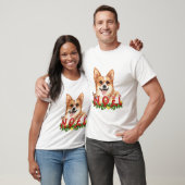 Cute Corgi Holiday Portret T-shirt (Unisex)