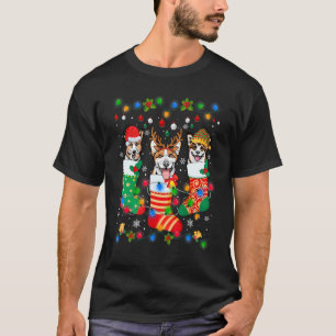 Cute Corgi Hond Puppy Kerst Soks Kerstmis T-shirt