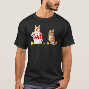 Cute Corgi Hond Tee Gekke Hoedenmakers Thee Feest T-shirt