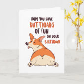 Cute Corgi Hondenliefhebber Buttload Fun Funny Bir Kaart (Gele Bloem)