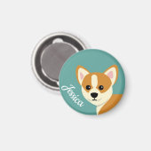 Cute Corgi Hondenliefhebber Personalized Magneet (Voorkant / Achterkant)
