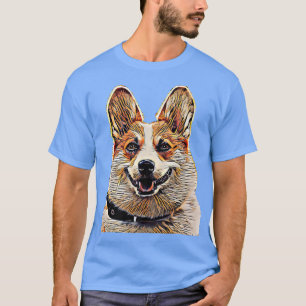 Cute Corgi Hondenras Portret Eigenaar Cadeauontwer T-shirt