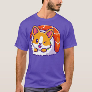 Cute corgi in de Cartoon van sushi Roll T-shirt