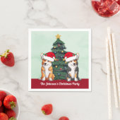 Cute Corgi kerstboom Custom Holiday Party Servet (Insitu)