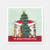 Cute Corgi kerstboom Custom Holiday Party Servet (Voorkant)