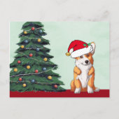 Cute Corgi kerstboom Dog Santa Hat Holiday Feestdagenkaart (Voorkant)