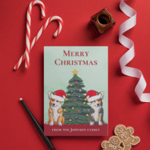 Cute Corgi-kerstboomhond in Santa Hat Custom