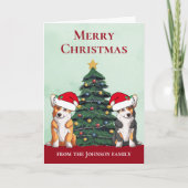 Cute Corgi-kerstboomhond in Santa Hat Custom Feestdagen Kaart (Voorkant)