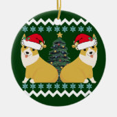 Cute Corgi KerstKerstkerstkerstkerstkerstkerstkers Keramisch Ornament (Voorkant)