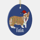 Cute Corgi Kerstmis Keramisch Ornament (Rechts)